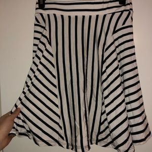 Cute Flowy black and white stripped skirt.